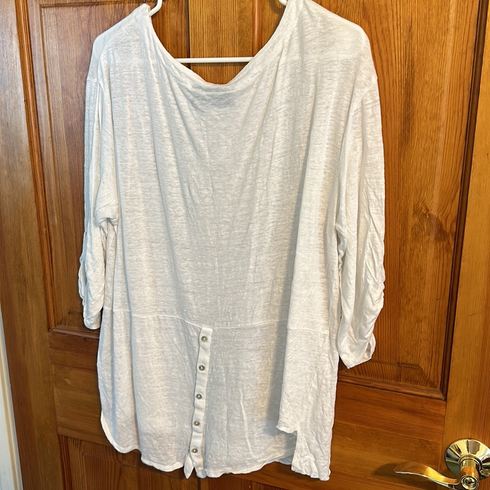 Women’s white linen cute casual top